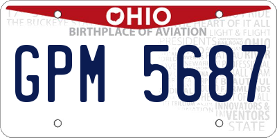 OH license plate GPM5687