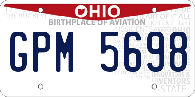 OH license plate GPM5698
