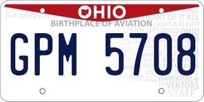 OH license plate GPM5708