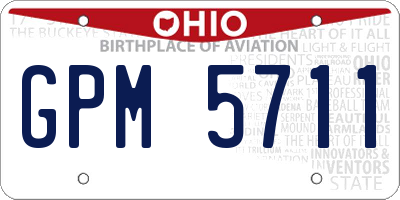 OH license plate GPM5711