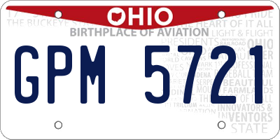 OH license plate GPM5721