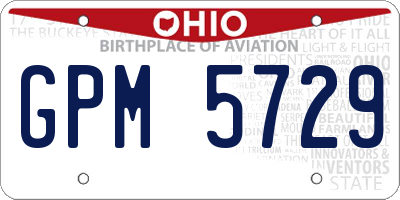 OH license plate GPM5729