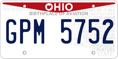 OH license plate GPM5752