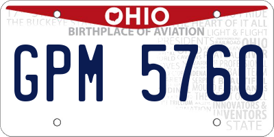 OH license plate GPM5760