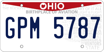 OH license plate GPM5787