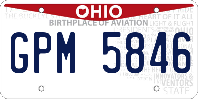 OH license plate GPM5846