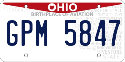 OH license plate GPM5847