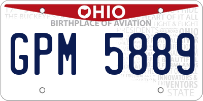 OH license plate GPM5889