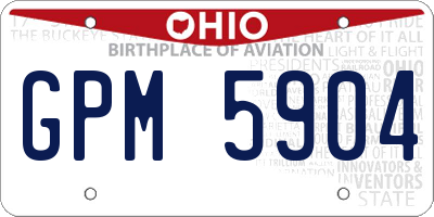 OH license plate GPM5904