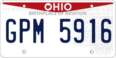 OH license plate GPM5916
