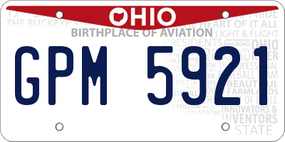 OH license plate GPM5921