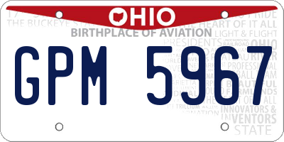 OH license plate GPM5967
