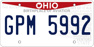 OH license plate GPM5992