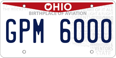 OH license plate GPM6000