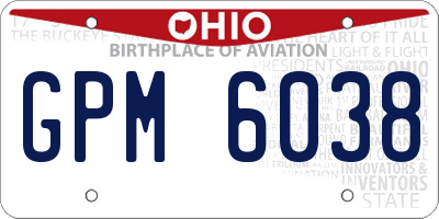 OH license plate GPM6038