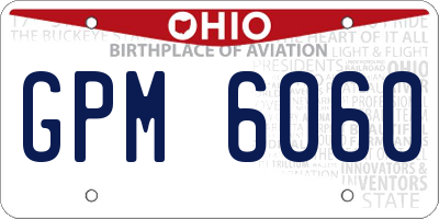 OH license plate GPM6060