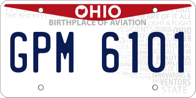 OH license plate GPM6101