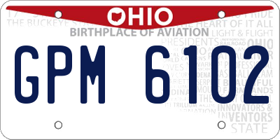 OH license plate GPM6102