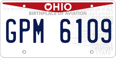 OH license plate GPM6109