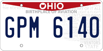 OH license plate GPM6140