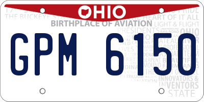 OH license plate GPM6150