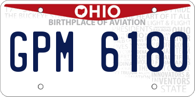 OH license plate GPM6180