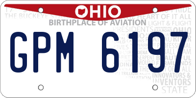 OH license plate GPM6197