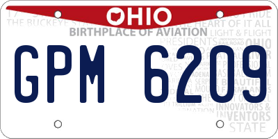 OH license plate GPM6209