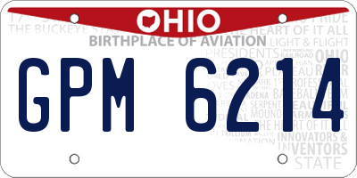 OH license plate GPM6214
