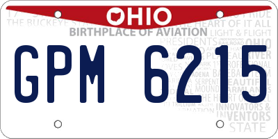 OH license plate GPM6215