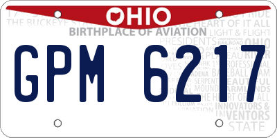 OH license plate GPM6217