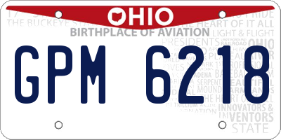 OH license plate GPM6218
