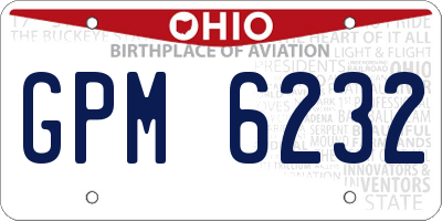 OH license plate GPM6232