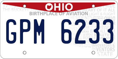 OH license plate GPM6233