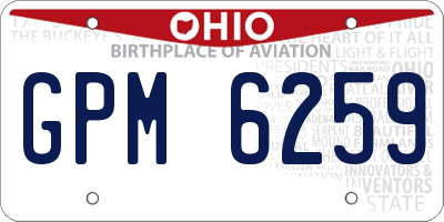 OH license plate GPM6259