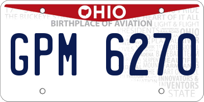 OH license plate GPM6270