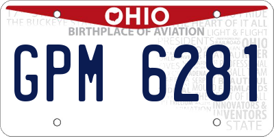 OH license plate GPM6281