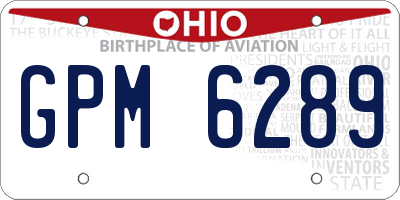 OH license plate GPM6289