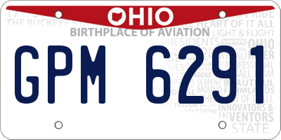 OH license plate GPM6291