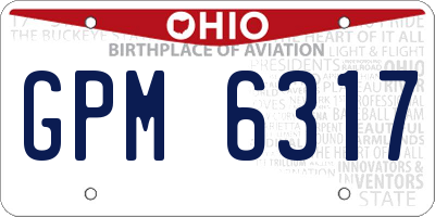 OH license plate GPM6317