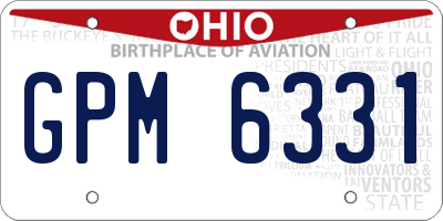 OH license plate GPM6331