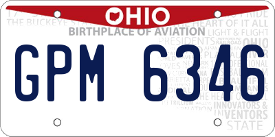 OH license plate GPM6346