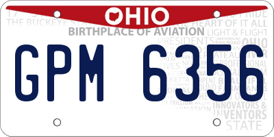 OH license plate GPM6356
