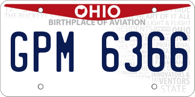 OH license plate GPM6366