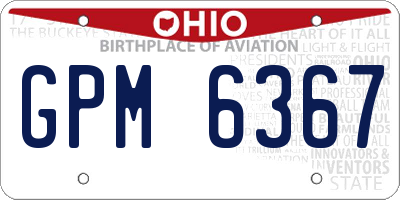 OH license plate GPM6367