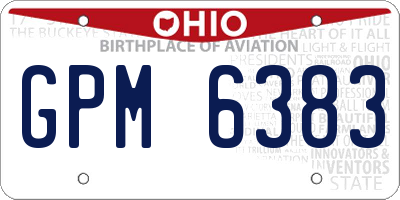 OH license plate GPM6383