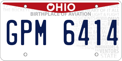 OH license plate GPM6414