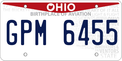 OH license plate GPM6455