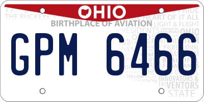 OH license plate GPM6466