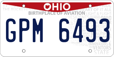 OH license plate GPM6493